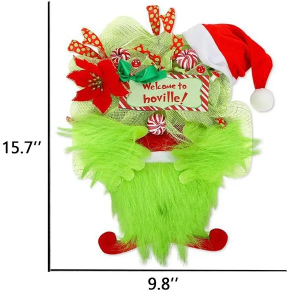Christmas Plush Wreath Christmas Decorations Front Door Decoration Wreath